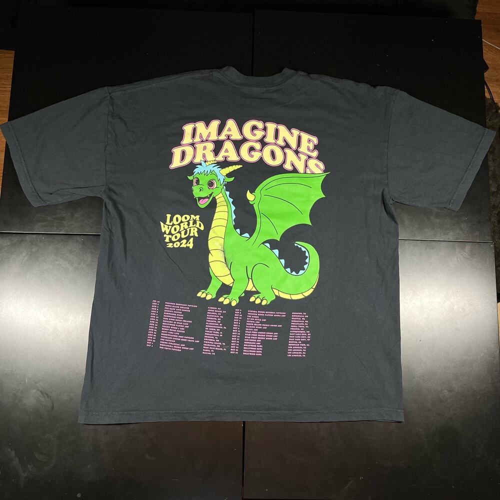 Imagine‎ Dragons LOOM World Tour 2024 Black T Shirt Tee Men’s Sz 2XL New